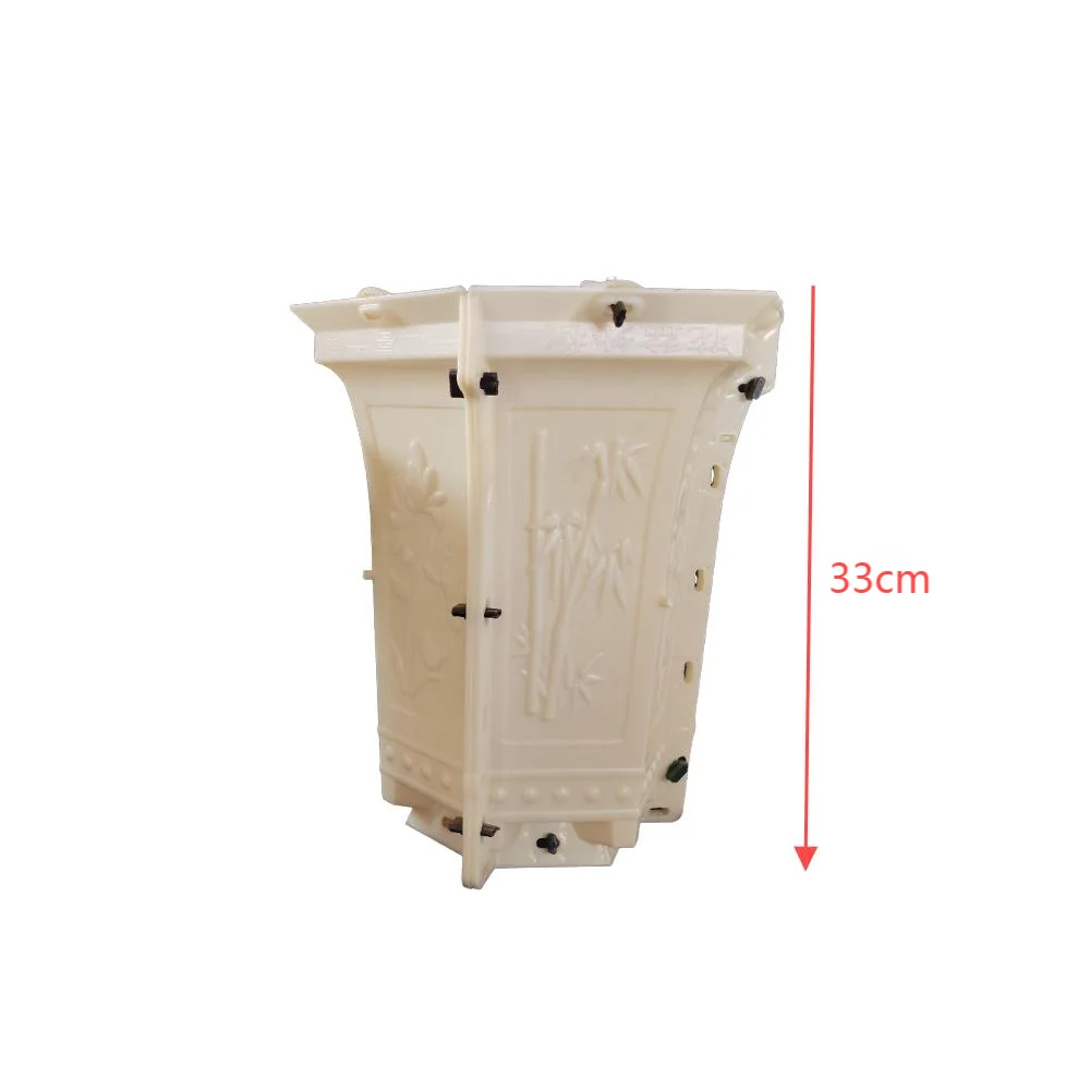 

h33cm hexagonal Chinese style Flower pot molds for concrete planters molds plastic for garden