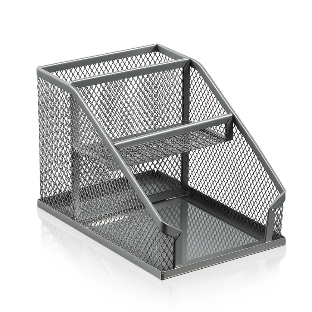 New Metal Mesh Desk Organizer Space-saving Sturdy Pen Holder Creative Desk Organization For Office Supplies