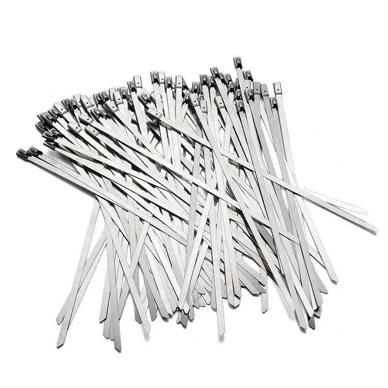 100pcs 304 Rozsdamentes Acél Vezeték Kapcsolat 4.6mm Ránehezedő Kötelesség self-locking Vezeték Zsip Talpfa Többcélú Fém Halálra fáraszt Körülzár Biztosítás Kapcsolat