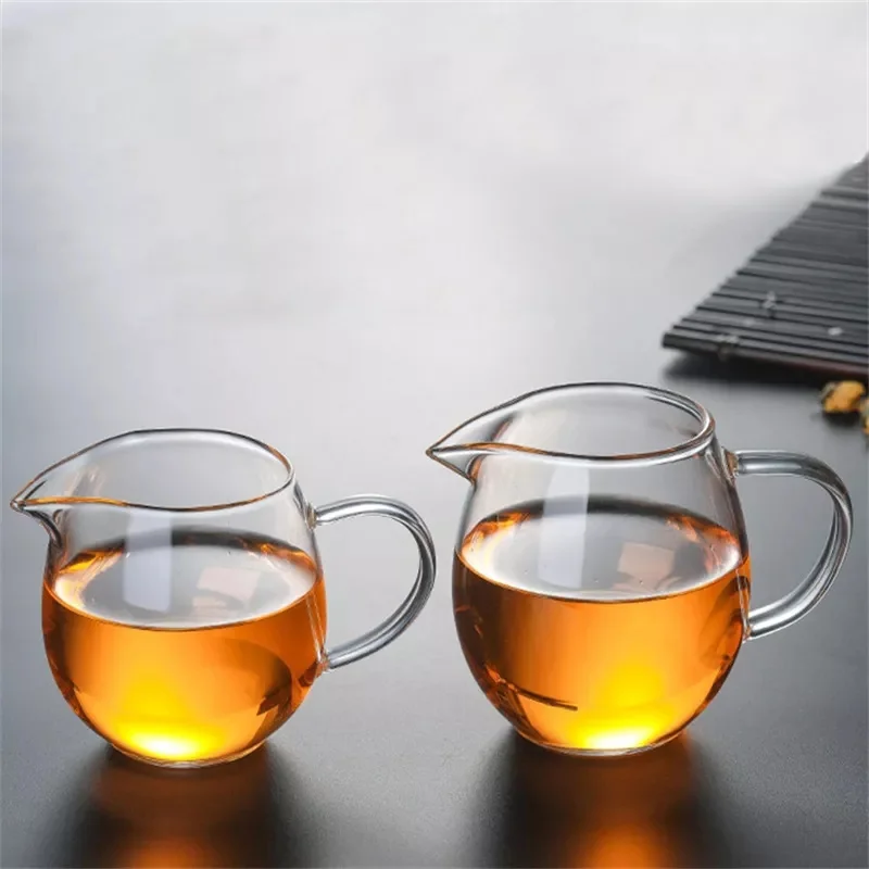 Heat Resisting Clear Glass Tea Pitcher Glass Tea Pot Fair Cup Cha Hai Chinese Kung Fu Tea Set Milk Glass Pitcher Coffee Pot