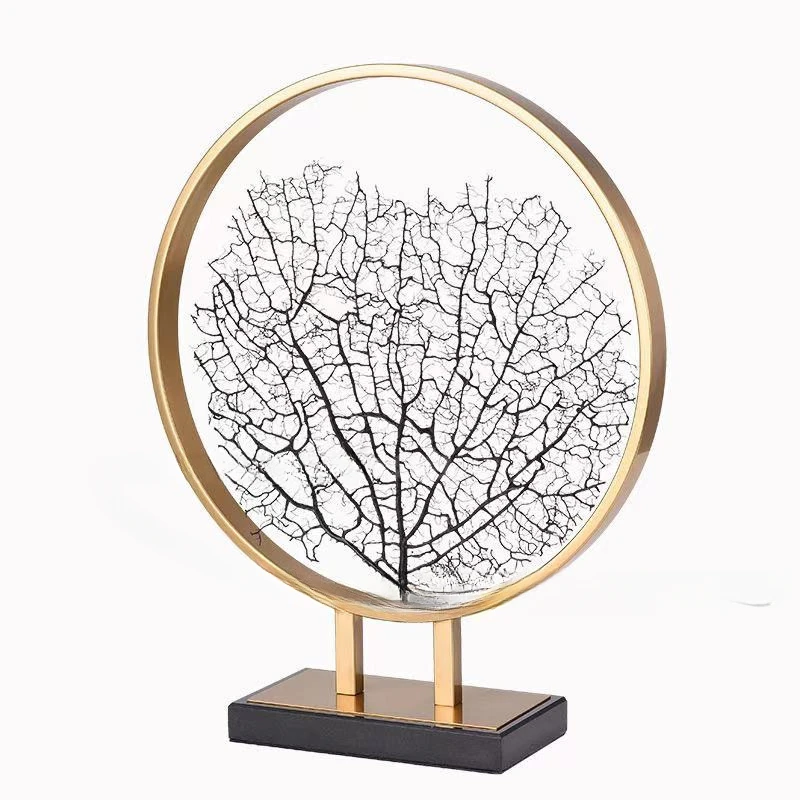 

Chinese Wrought Iron Table Geometric Ornaments for Office Sea Tree Ornaments Creative Home European-style Metal Display Hallway