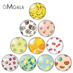 과일 파인애플 딸기 10pcs 혼합 10mm/12mm/14mm/16mm/18mm/20mm 라운드 사진 유리 카보 숑 데모 플랫 백 결과 만들기