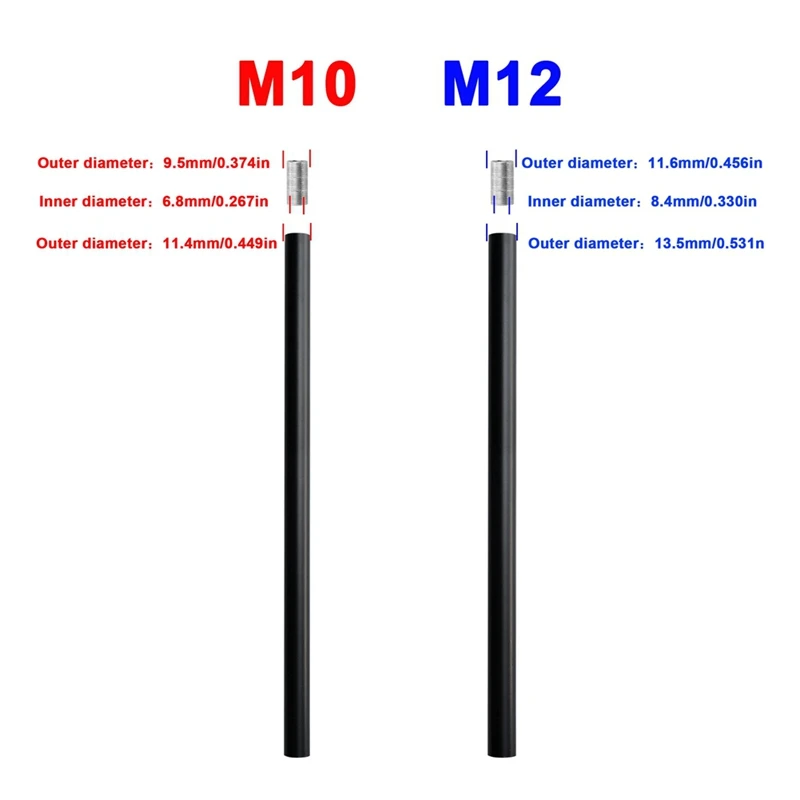 Black M10 Threaded Extension Rod For Pendant Light, Island Lighting, Chandeliers,Lighting Fixture Downrods & Stems