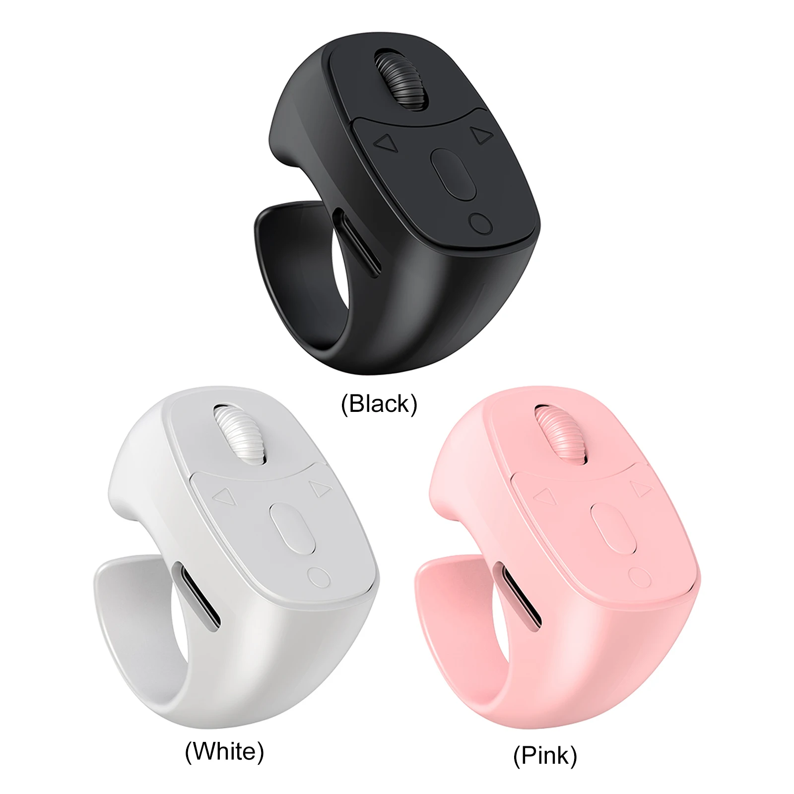 BT 5.3 Remote Control Mouse Finger Ring Mouse Scrolling Ring Page Turner for Smartphones Wireless Camera Shutter Selfie Button