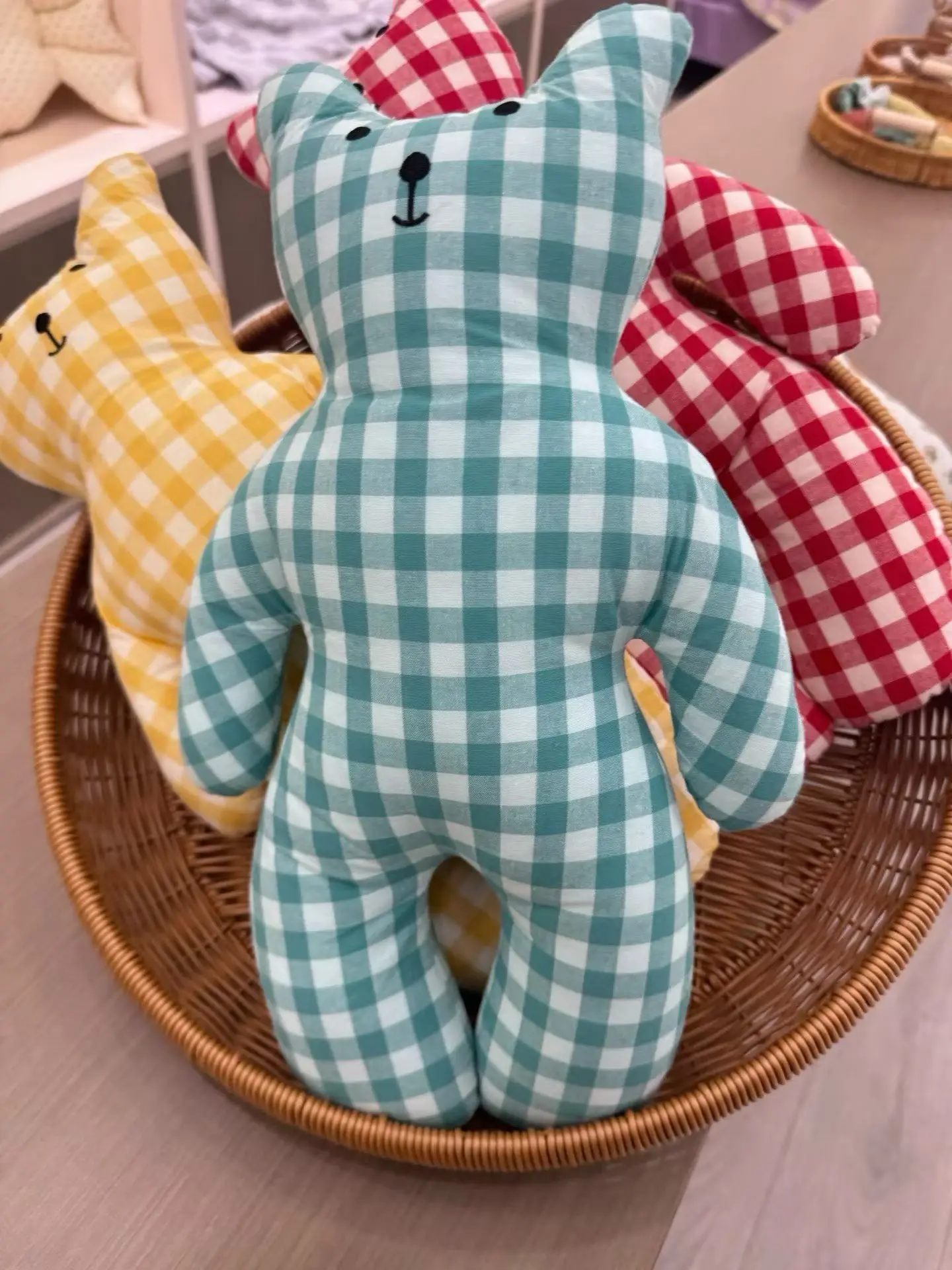

Cotton Bear Pillow Soft Plush Toy Cabinet Car Sofa Decorative Ornaments Gifts for Babies Cute Biscuit Bear Pillows