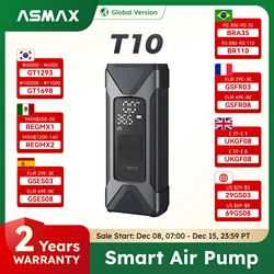 ASMAX 타이어 인플레이터 휴대용 공기 압축기, 160PSI 타이어 압력 게이지가있는 스마트 공기 펌프, 자동차, 오토바이, 자전거, 공, 비상 손전등 및 모바일 보조 배터리를위한 7500mAh 스마트 고속 타이어 인플레이터