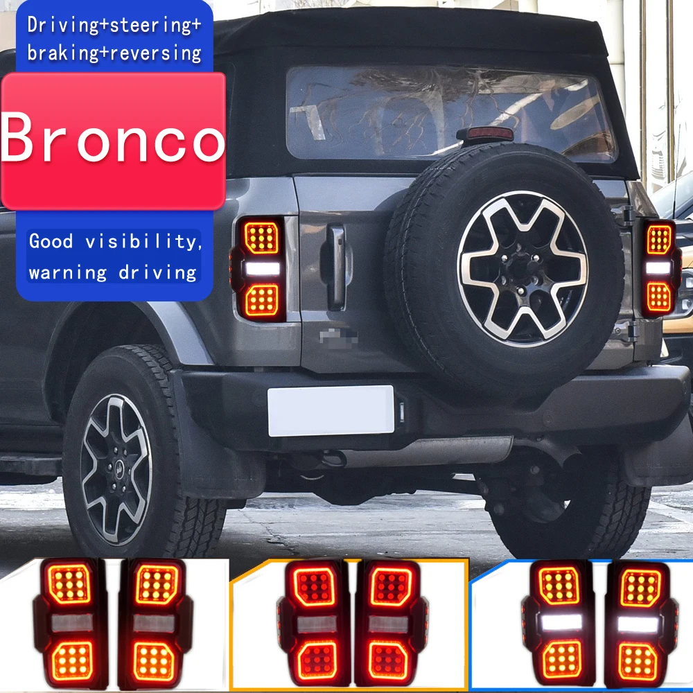 

LED Tail Lights for Ford Bronco Sport 2020 2021 2022 2023 Start-up Animation Sequential Replacement Rear Lamps Assembly