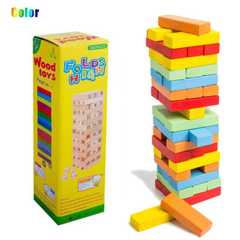 Hot Colorful Building Block Balance Game Toy Swooden Dominoes for Family Gatherings Children's and Adult Toys Stacked Toys