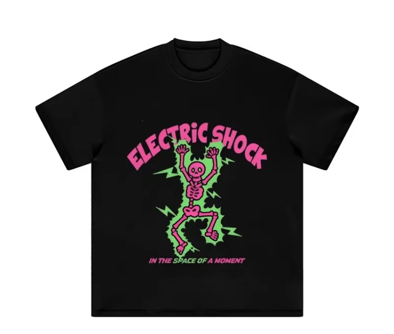 أحدث تي شيرت مطبوع عليه جمجمة شعبية لكل من الرجال والنساء في صيف 2025 هو تي شيرت مريح فضفاض بأكمام قصيرة #1