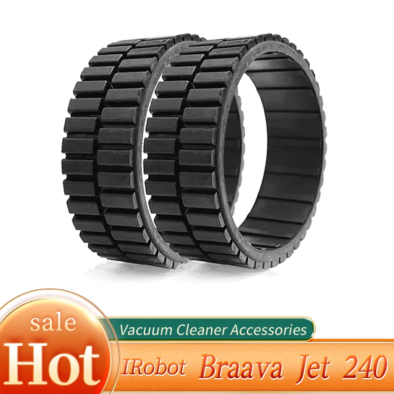 Premium Rubber Replacement Tires  for iRobot Braava Jet 240 241 244 320 380 381 and Mint 4200 4205 Easy Installation