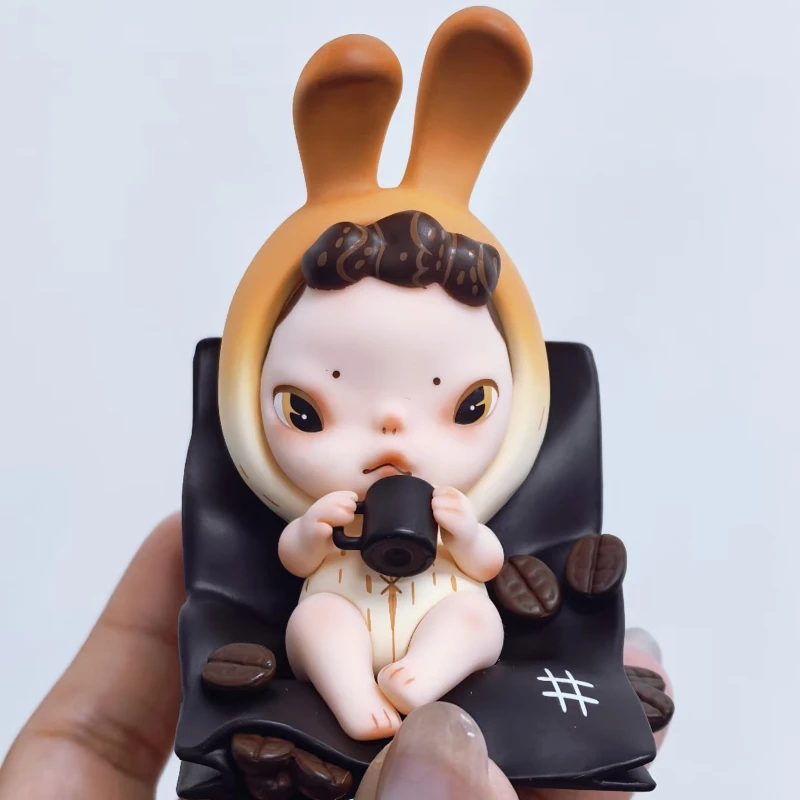 جديد سويا القهوة صندوق أعمى الشكل حظر ايمو بو الأرنب القط دمية التعاون مصمم لعبة شخصية الديكور الفنان الجمالي