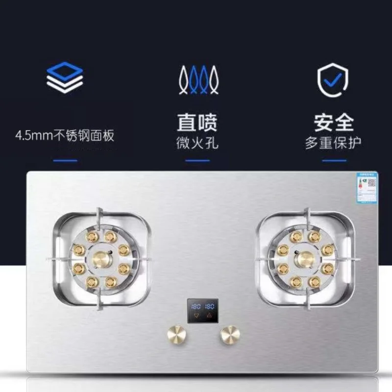 Fornello a Gas a doppia stufa in acciaio inossidabile Extra spesso fornello a Gas liquefatto a doppio scopo incorporato e fornello a Gas naturale