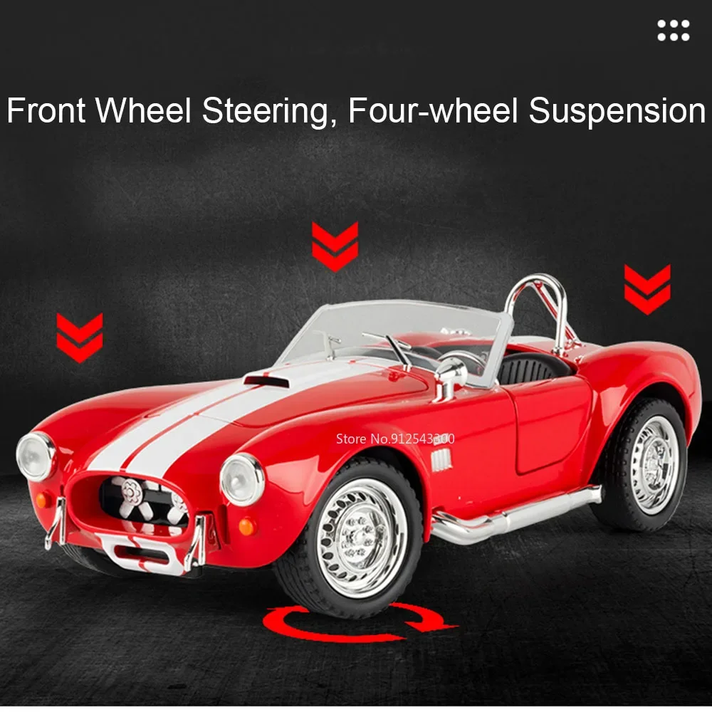 1:22 مقياس شيلبي التيار المتناوب كوبرا سوبرا سيارات لعبة نموذج سبيكة دييكاست الأبواب فتح السوبر ضوء نماذج الصوت هدايا عيد ميلاد للبنين #6