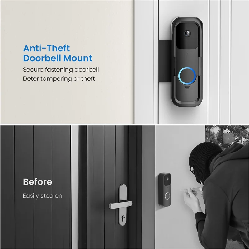 ABGR-도난 방지 초인종 마운트 깜박임 비디오 초인종 용 드릴 브래킷 홀더 없음, 초인종 모션 센서 카메라 마운트 차단 없음