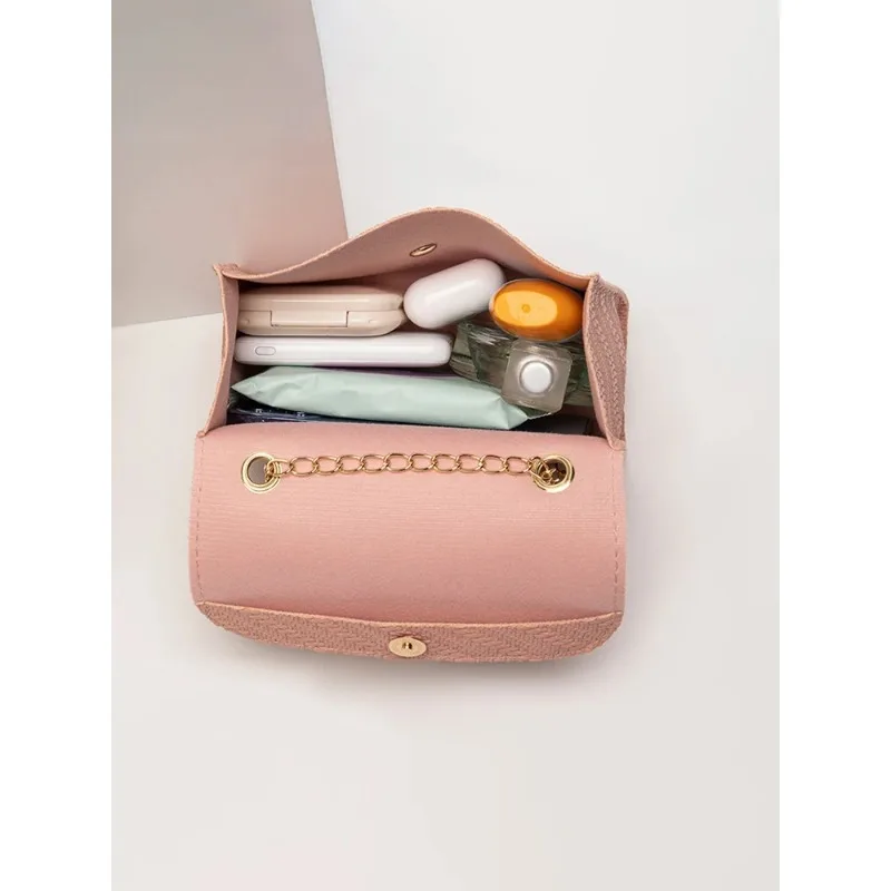 Embossing Ketting Vierkante Tas Pu Lederen Grote Capaciteit Schouder Crossbody Mobiele Telefoon Tas Voor Vrouwen