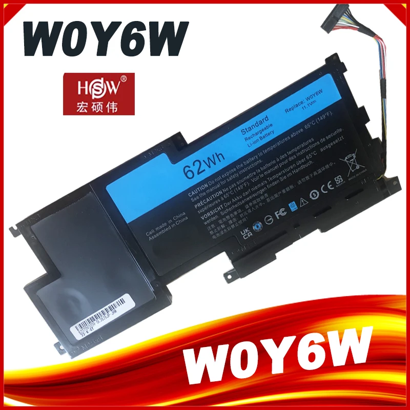 

11.1V 62Wh W0Y6W Laptop Battery For Dell XPS 15-L521X 15-3828 Series 9F233 WOY6W 3NPC0 09F233 09F2JJ