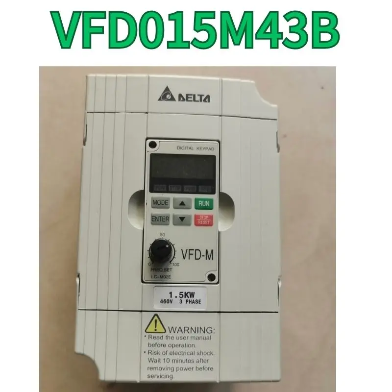 second-hand VFD015M43B three-phase 1.5KW frequency converter test OK Fast Shipping