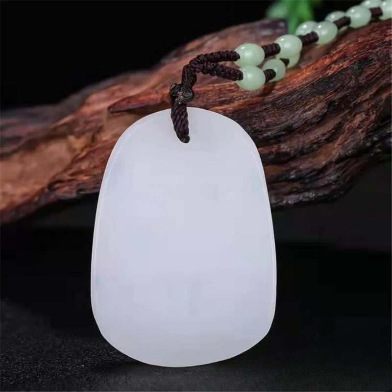 Afghanistan White Jade Wishful Thinking God of Wealth Jade Pendant for Men and Women