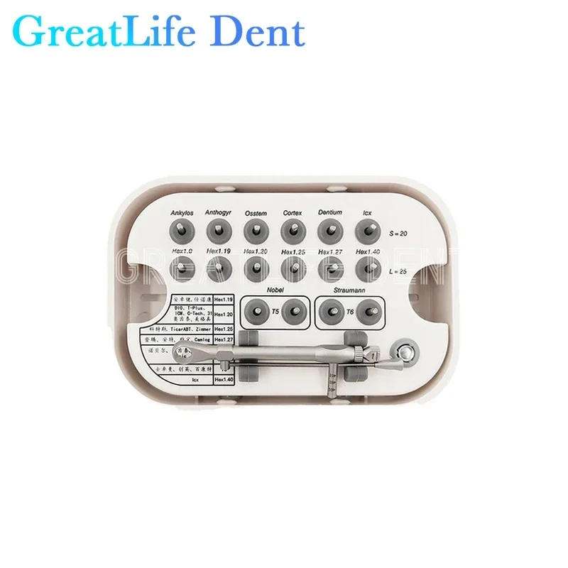 GreatLife Dent Dental Engine Use Implant moncone Wrench Ratchet 16pcs cacciavite Kit protesico strumenti di riparazione dell'impianto Dentisit