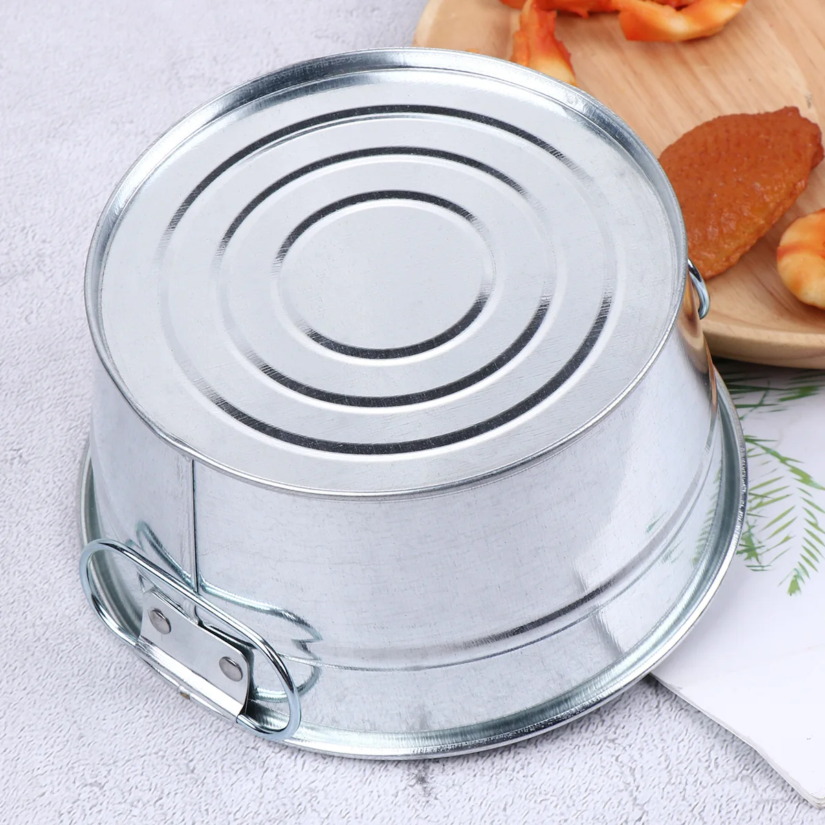 

Stainless Steel Fries Bucket Red Mini Snack Fried Chicken Storage Container Heat Resistant Double Handles Portable