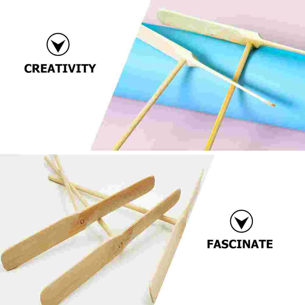 20 Pcs Bamboo Dragonfly Flying Hand Rub Funny Helicopter Kids Toys Interactive Throw Catch Shine