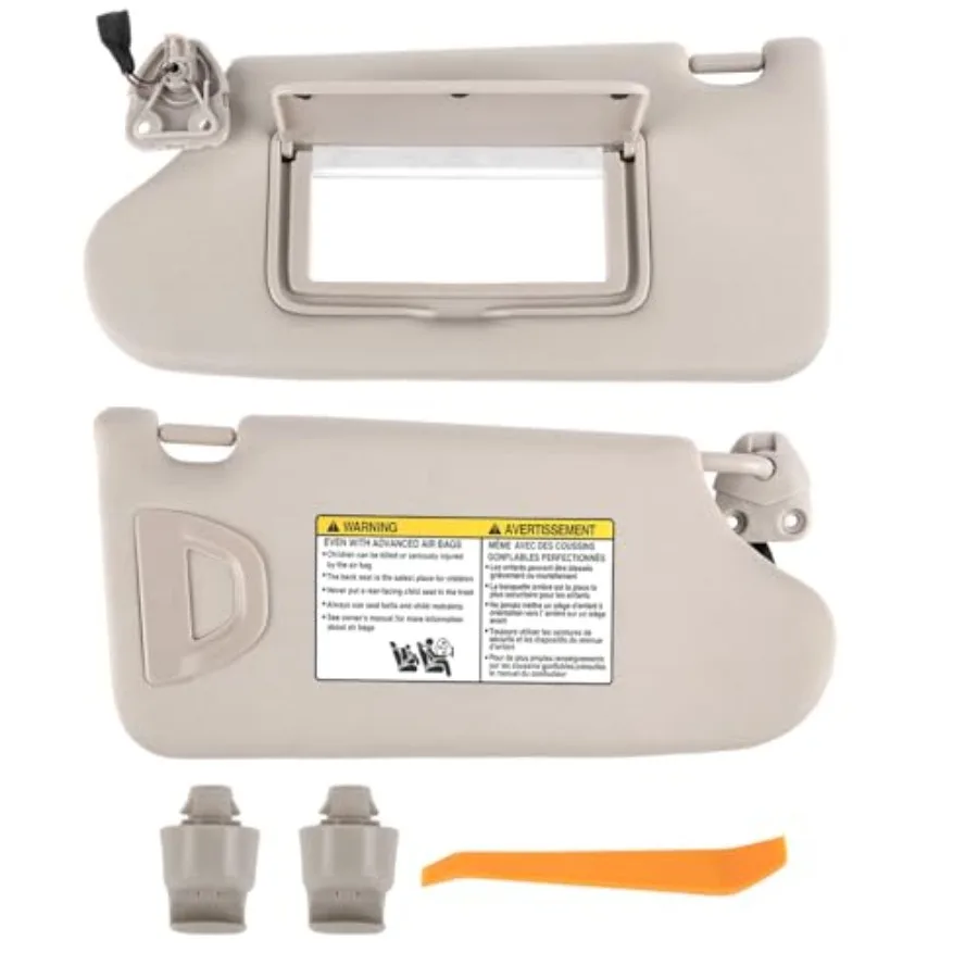 

Pair of Left and Right Sun Visor with Clips for Nissan Altima 2013-2018 Interior Sunshade Replacement with Light Sunroof Replac