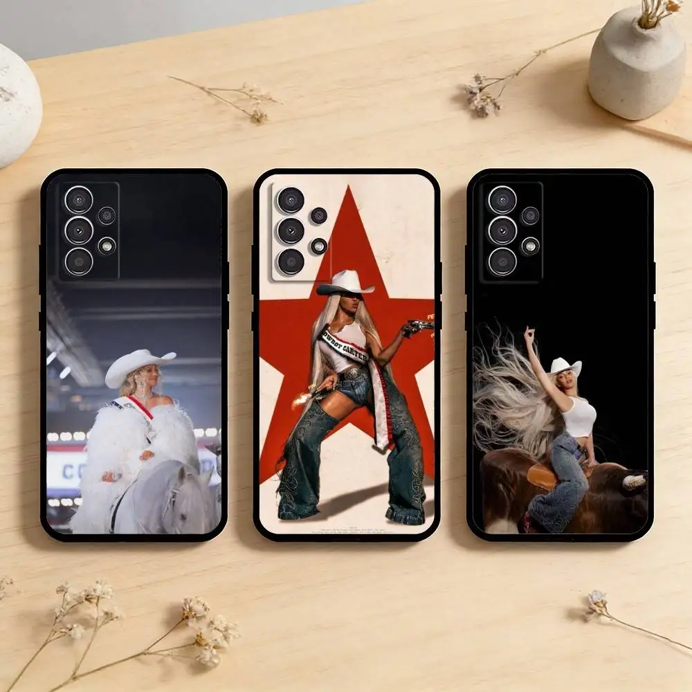 

AAA Cowboy Carter Phone Case For Samsung Galaxy A73,A72,A71,A70,A53,A52,A51,Others Soft Black Cover