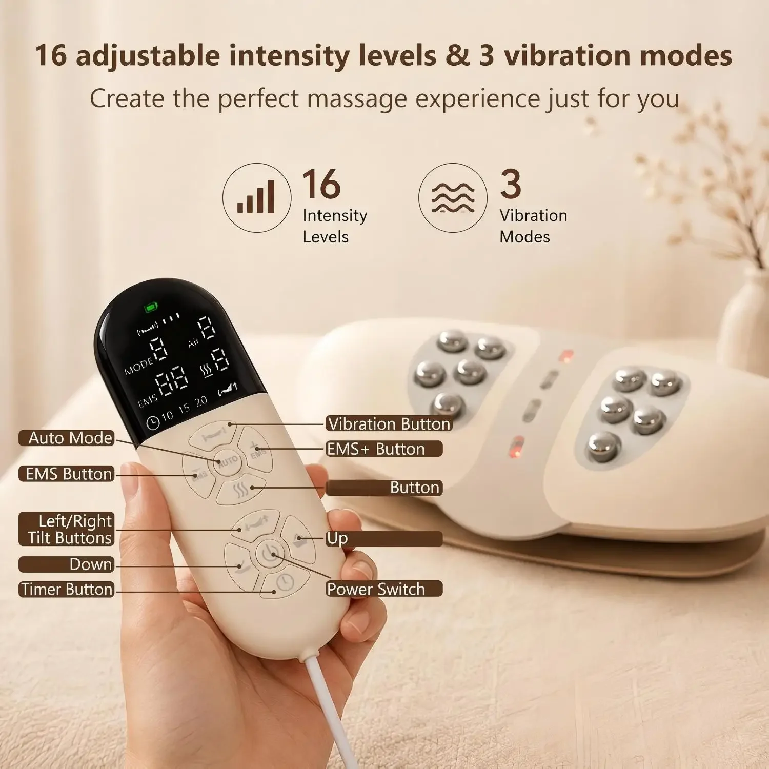 EMS Electric Waist Massager Spine Back Lumbar Traction Device Airbag Support Metal Vibration Kneading Relax Muscles Body Care view 6