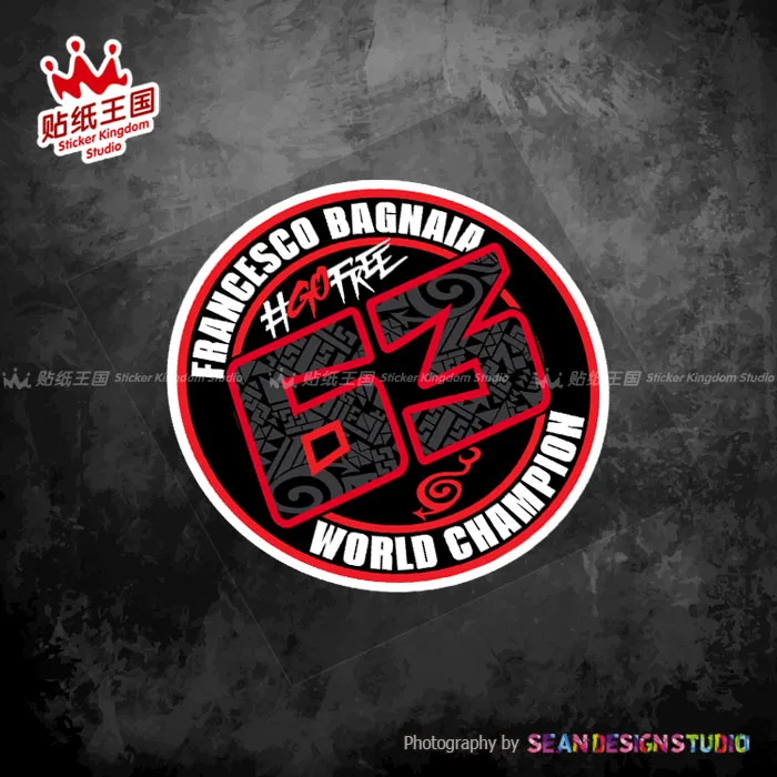 For motogp Champion 63 Francesco Bagnaia Decals Helmet Motorcycle Waterproof Stickers 26