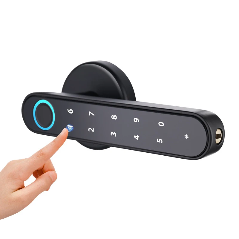 Tuya SmartLife APP Smart Fingerprint Password Single Latch Lock Dead Bolt For Indoor Home Wooden Metal Door