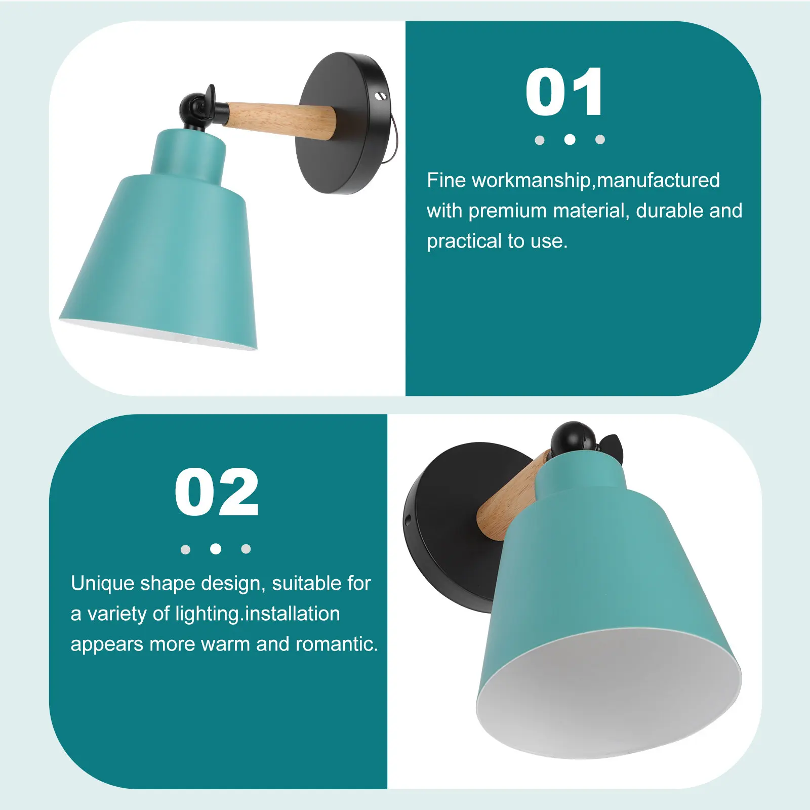 1-個北欧ウォールライトモダンなシンプルなデザイン木製金属素材屋内廊下寝室ランプ装飾的なアンビエント照明器具