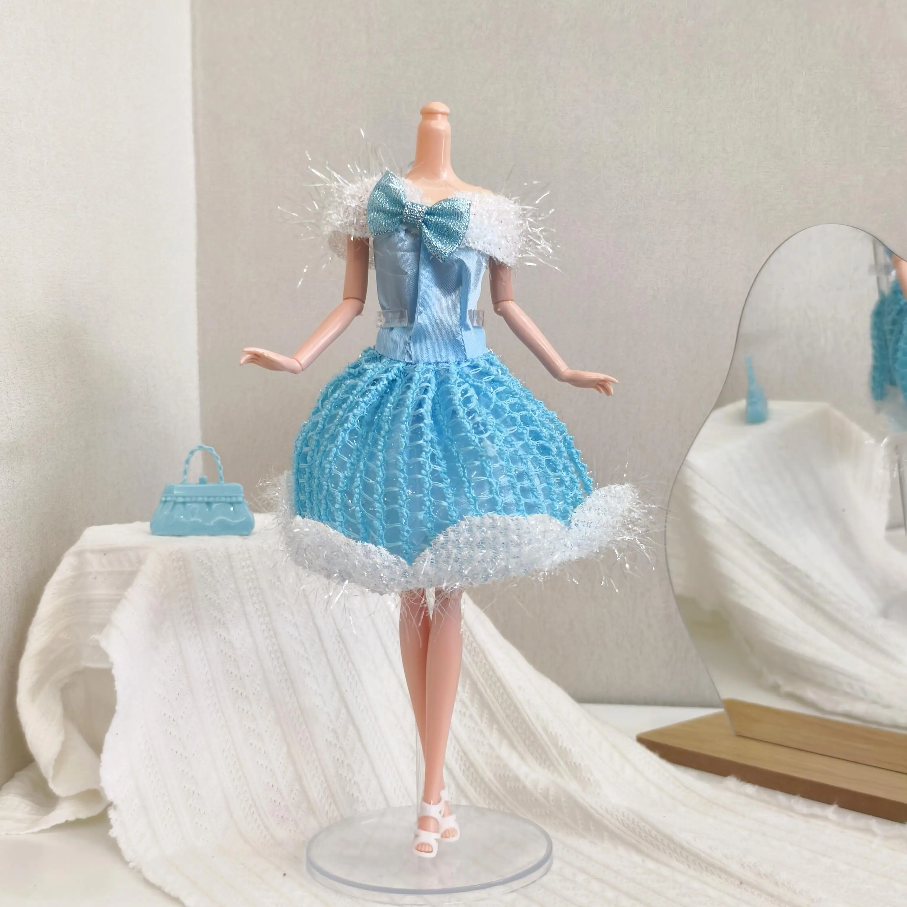 30 cm Supermodel Puppe Kleidung Zubehör Süße Schleife Prinzessin Kleid Mode Mädchen Dress Up Abendessen Kleid 1/6 Puppe Kleidung