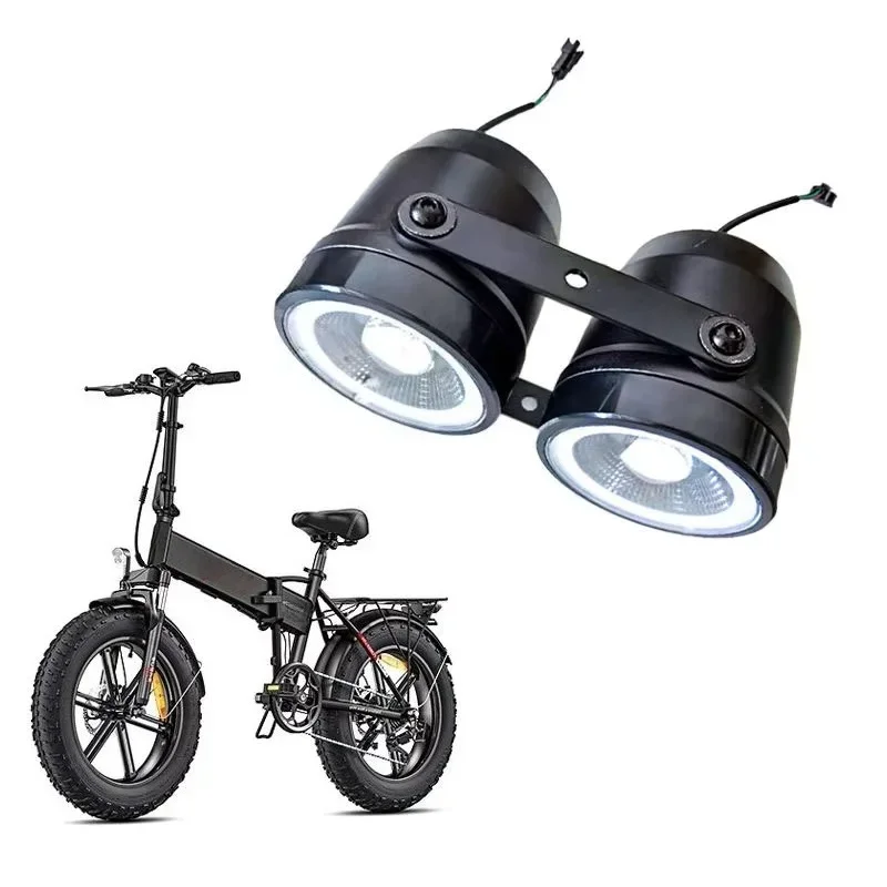 Waterproof LED Front Headlight Spare Parts Accessories Replacement Lighting Component For Engwe M20 Electric Bicycle E‑Bike