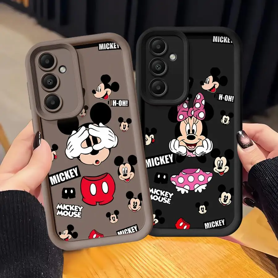 Capa para Samsung Galaxy A21s A36 A22 A32 A54 A55 A25 A26 A24 A73 A56 A35 A52 Capa de Telefone Bonita Disney Mickey Minnie Mouse