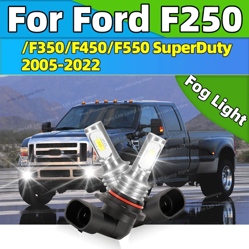 2Pcs Car Front Fog Light 20000LM Ultra Bright LED Bulbs For Ford F250/F350/F450/F550 Super Duty 2005-2022 2009 2010 2011 2012