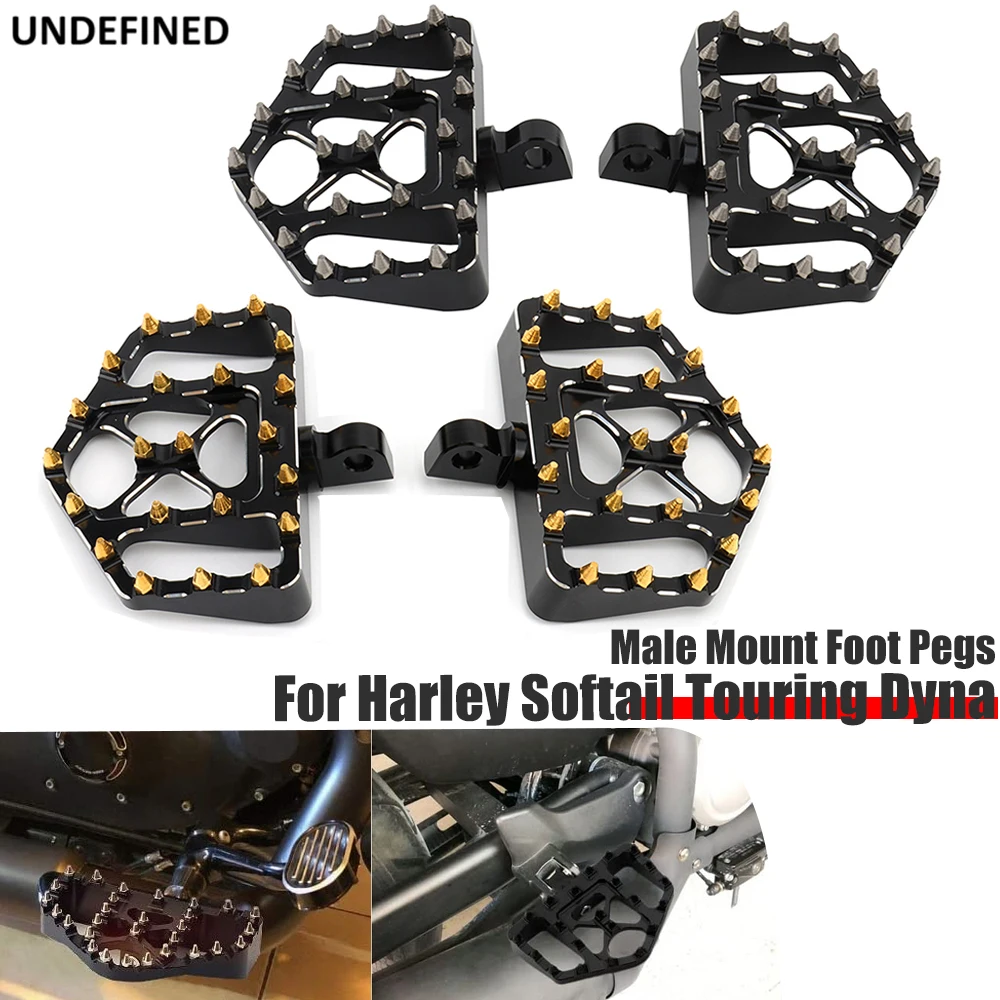 

Motorcycle Wide Fat Floorboards MX Offroad Foot Pegs Footrests Pedals for Harley Sportster XL 1200 883 Touring Dyna FXDF Softail