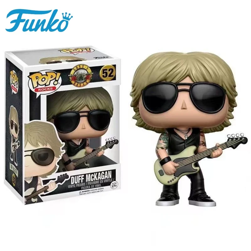 Funko Pop Guns N' Roses Band figura de Anime Duff Mckagan Slash Axl figura de rosa modelo muñeca coleccionar decoración de escritorio juguetes de cumpleaños regalo