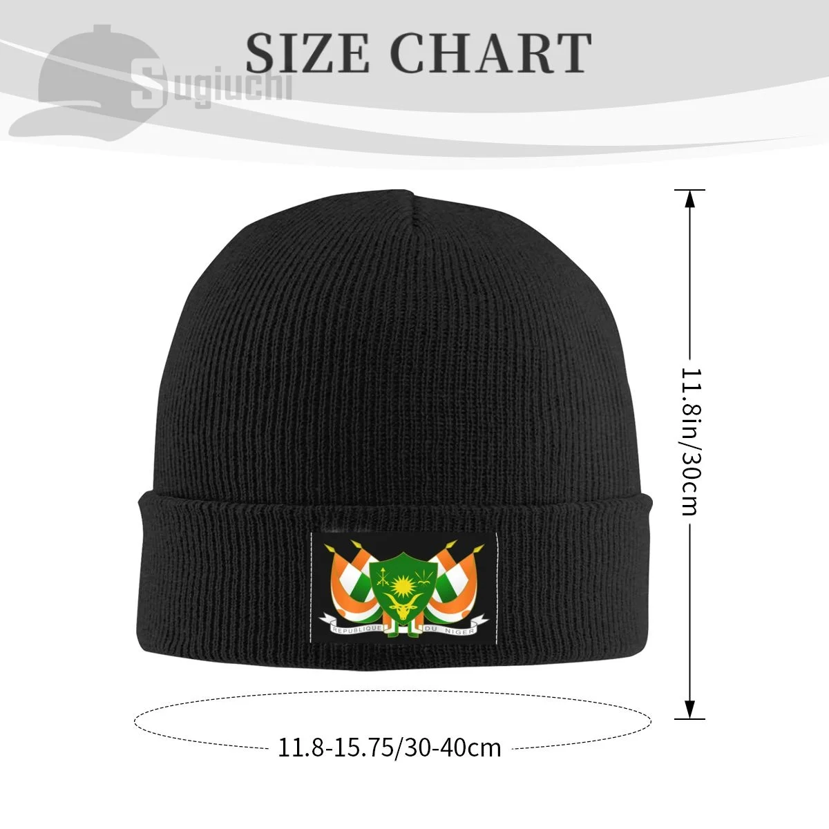 Emblem Of Niger Country Top Print Men Women Unisex Knitted Hat Winter Autumn Beanie Cap Warm Bonnet