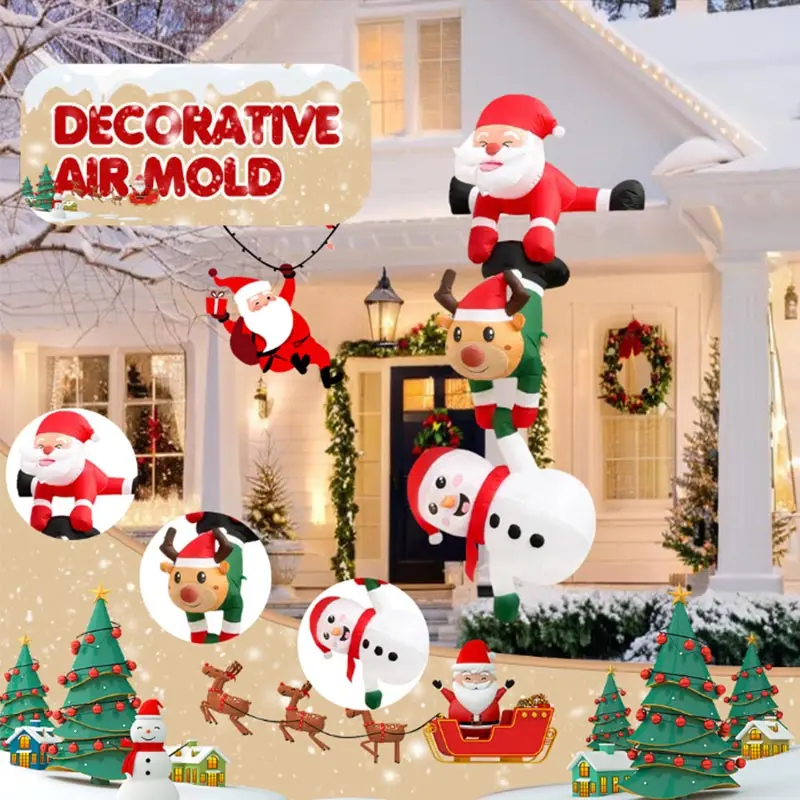 

Креативный Санта-Клаус Снеговик Лось Воздушный Шар Светодиодные Рождественские Украшения Рождественские Надувные Украшения Рождественские Украшения Дома