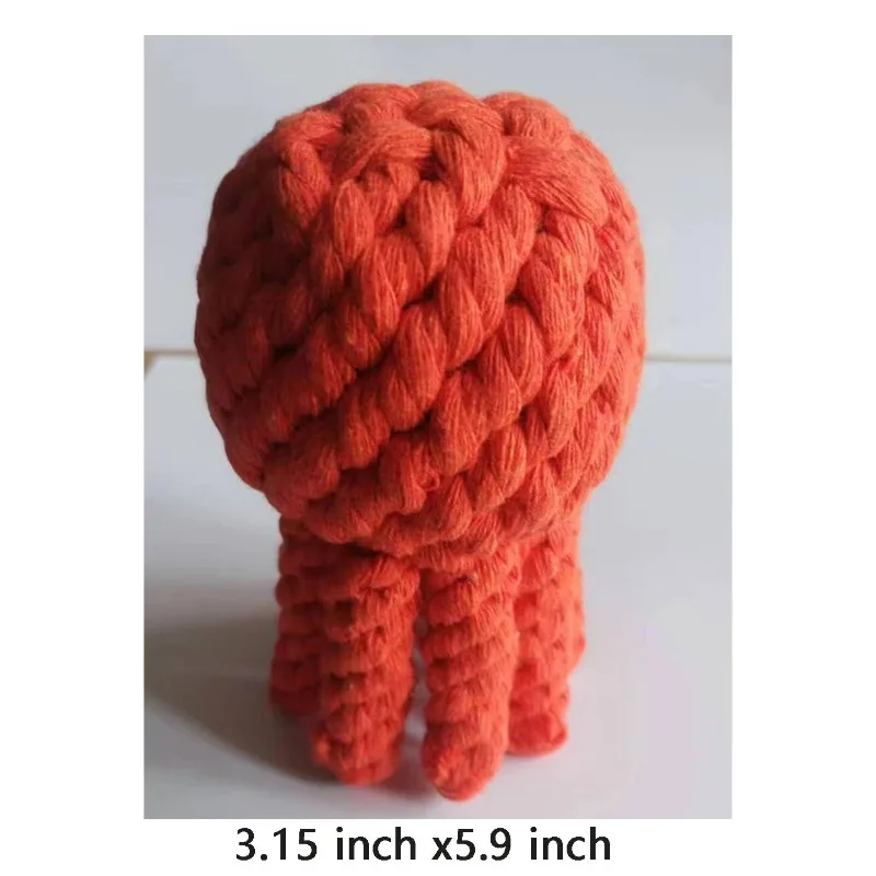 Per piccolo giocattolo per la pulizia molare resistente ai morsi di grandi dimensioni 13 cm Giocattoli da masticare per cani Corda di cotone fatta a mano Polpo Animale