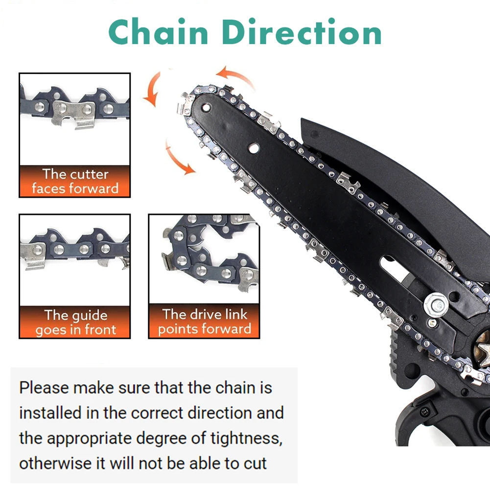 12inch 8inch 6inch 4inch Metal Chainsaw Chain 3/8inch Pitch Electric Chainsaw Saw Accessory Replacement Mini Chainsaw Saw Chain