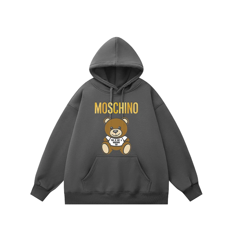 2025 Moschino Men\'s and Women\'s Fashion Harajuku Street Art New Autumn and Winter Warm Hoodie High-end Luxury Top K Pop Clothes