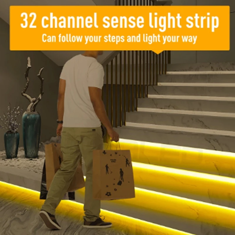 ABBN-WS2811 Led Strip Lights 6-36 Channel Human Infrared Touch Multi-Function Induction Controller Staircase Lamp Running