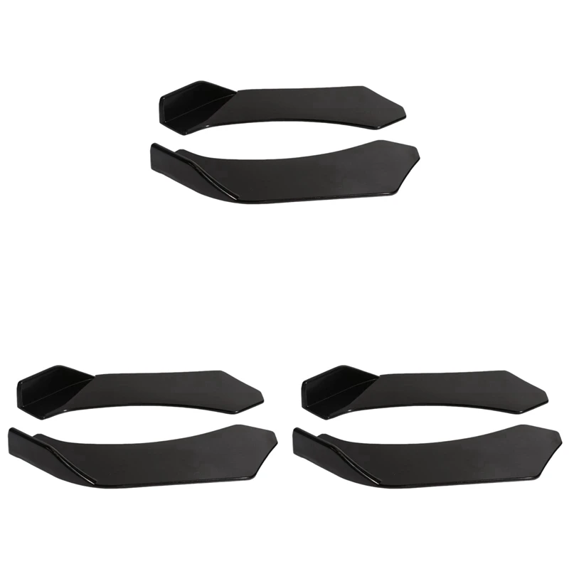 

6 шт. универсальный автомобильный передний бампер, разделитель для губ, спойлер из АБС-пластика, черный