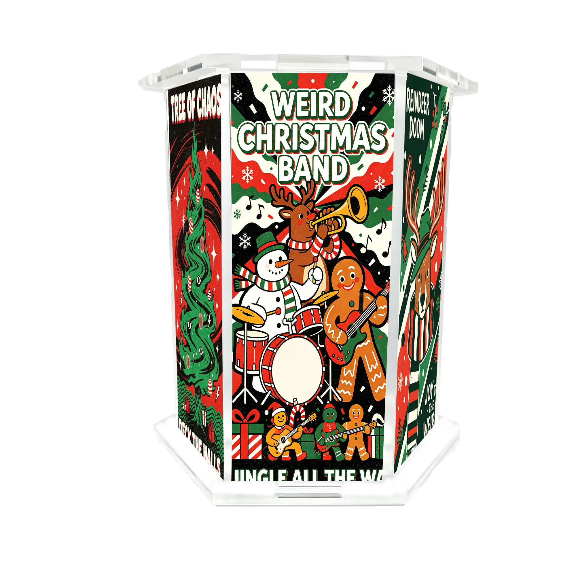 Christmas band print and retro American elf illustration pen holder Christmas gift