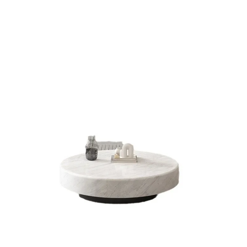 

New Arrival Simple Marble Coffee Table Italian Minimalist Light Luxury Modern Living Room Light French Cream Style Round Large C