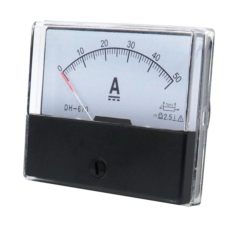 1-150A Square 70*60mm DC Current Ammeter Ampere Milliampere Analog Meter DH670