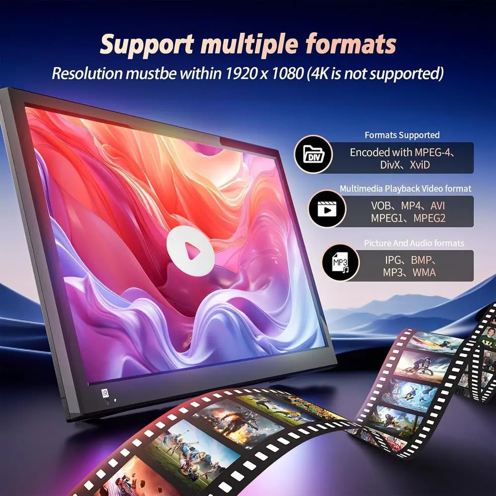 19 Inch 1080P LCD TV DVD Player Combo with HDMI USB for Home, Kitchen, RV Camper, or Office