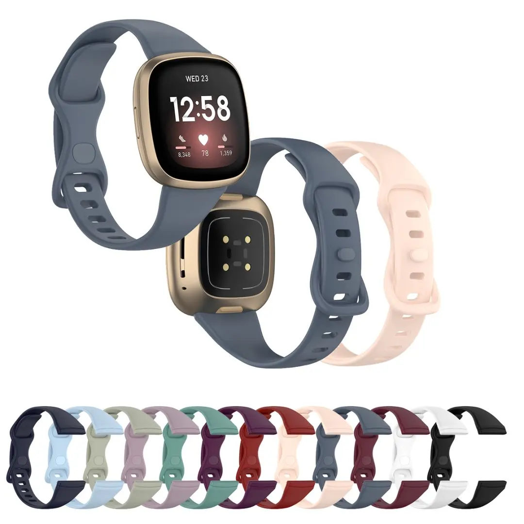 Тонкий мягкий силиконовый сменный спортивный ремешок для Fitbit Versa 3 4, ремешки для умных часов Fitbit Sense 2