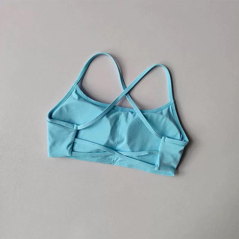 Damen-Sport-BH mit überkreuztem Rücken, stoßfest, gerafft, sexy Gym-Lauf-BH, Sommer-Yoga-Weste, bequeme Outdoor-Fitnesskleidung – Detail 14